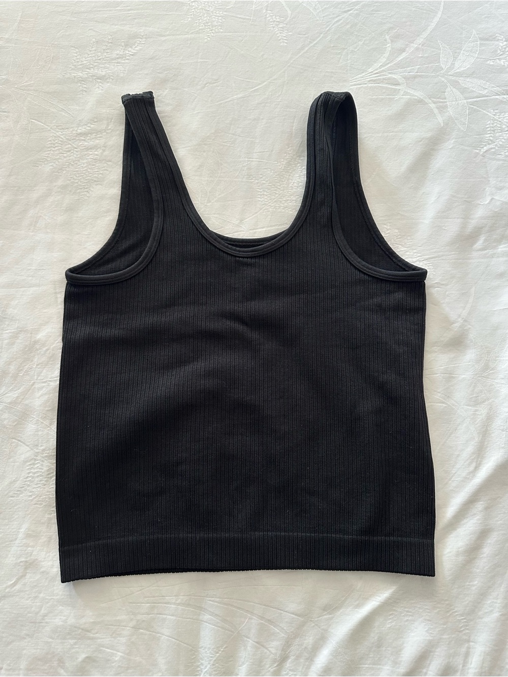 a new day Black Ribbed Tank Top - Classic Scoop Neck